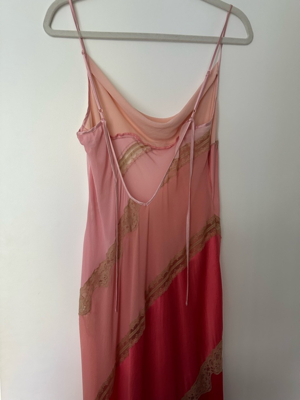 Vintage Victoria's Secret Pink Ombre Asymmetrical Slip Dress - Picture 6 of 7